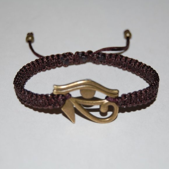 Egyptian Hawk Bracelet,God Eye of Horus Bracelet,Cord Bracelet,Ankh Bracelet - Picture 2 of 3